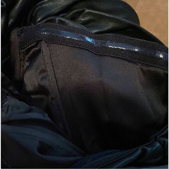 Naked Wardrobe Black Faux Leather Ruched Mini Dress. MSRP $484! NEW NWT - Picture 3 of 6